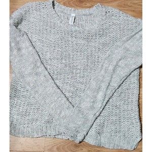 Aeropostale Women’s XLarge Cable Knit Sweater - Gray/Ivory 24w X 26L